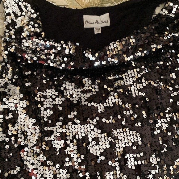 SEXY SEQUINED BLACK DRESS by Olivia Matthews  size 12 NWOT - Picture 2 of 12